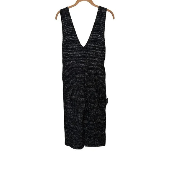 NWT Lulus Black 100% Polyester Tweed Wide-Leg Jumpsuit Size M - Picture 2 of 5